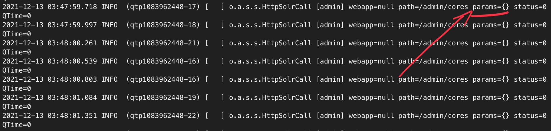Log analysis of Solr