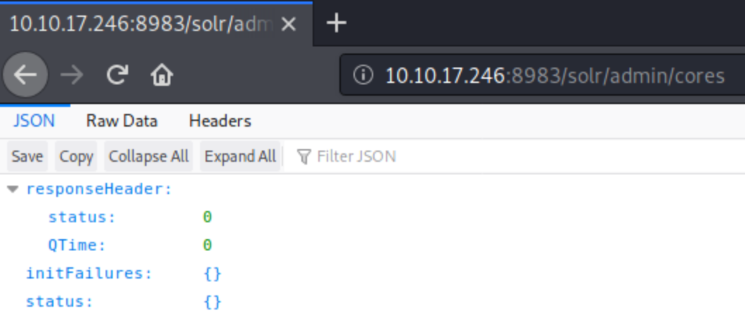Solr vulnerable endpoint